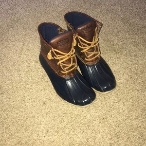 Sperry Brown and Navy Winter Boots